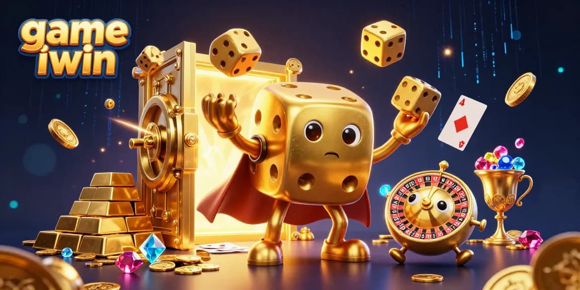 Engage in the vibrant world of game iwin, where a golden dice golem juggles wealth and fortune.