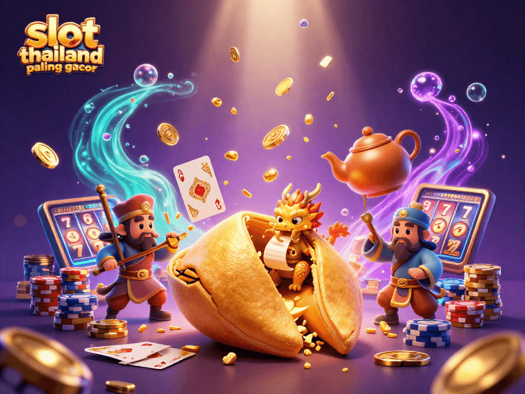 Play the best slot thailand paling gacor with a vibrant scene of fortune and gaming elements.