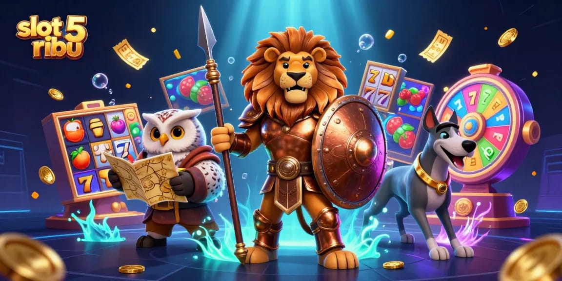 Experience thrilling gameplay with slot 5 ribu in this dynamic casino scene filled with colorful elements.