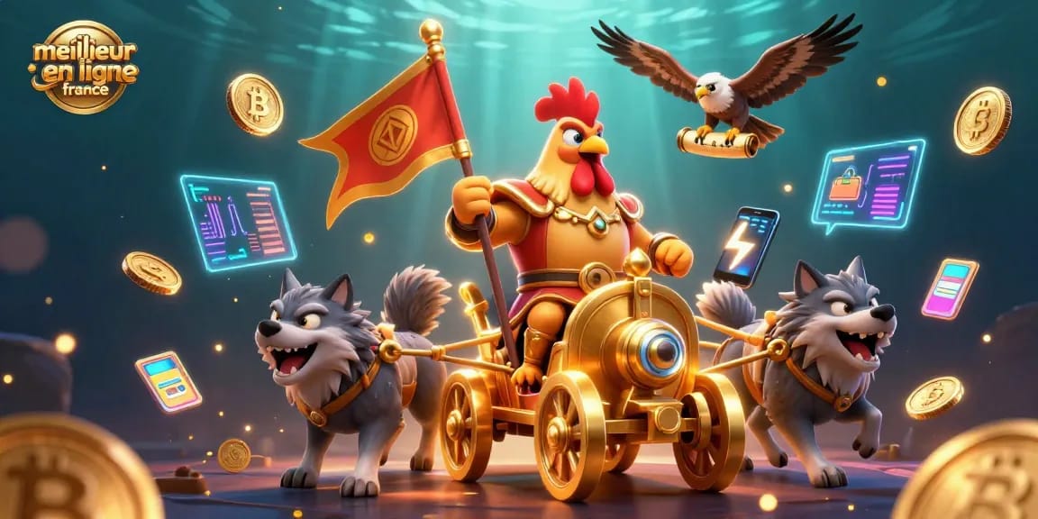 Visitez le meilleur casino en ligne France avec cette illustration dynamique et captivante.