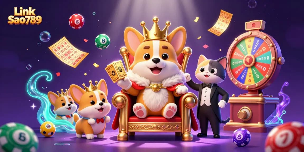 Experience thrilling moments at Link Sao789 with vibrant casino-themed illustration featuring lively gaming elements.