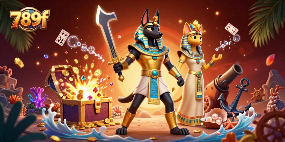 Experience thrilling gameplay with 789f's vibrant 3D casino illustration featuring ancient warriors and treasure.