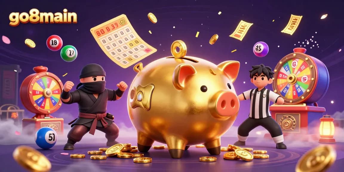 Experience vibrant gaming excitement with go8main as the golden piggy bank battles for riches amidst dynamic lottery elements.