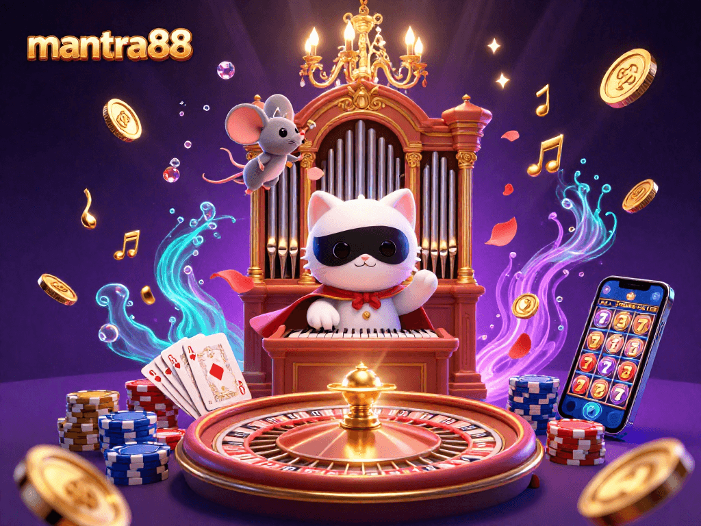 Experience the thrill at mantra88 with a vibrant casino scene bursting with energy and winning potential.