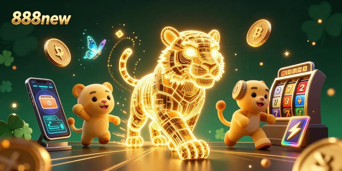 Experience the thrill of 888new with dynamic slot reels and crypto elements in a vibrant digital casino.