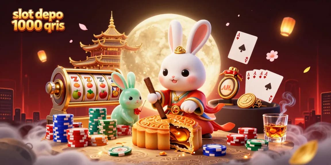Menangkan hadiah dengan slot depo 1000 qris, simbol slot gemerlap dan chip poker dalam suasana kasino mengesankan.
