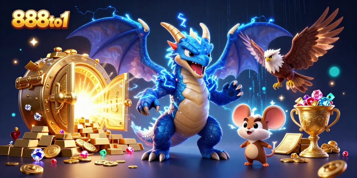 Engage in thrilling casino adventures with 888to1, featuring cartoon characters and treasure galore!