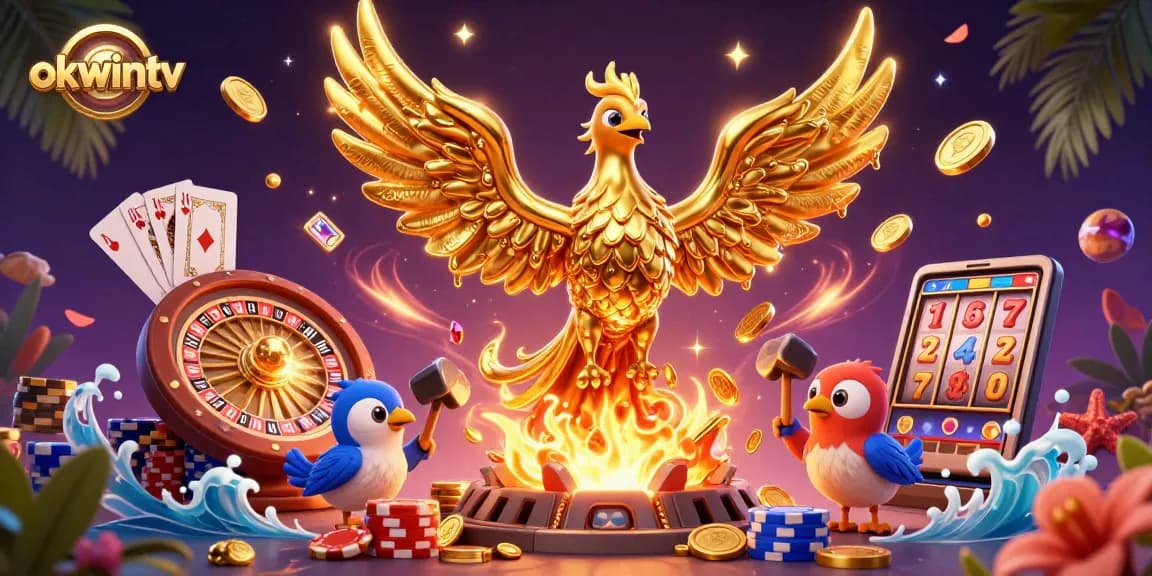 Experience thrilling gameplay at okwintv with the dazzling phoenix and gold coins in action.