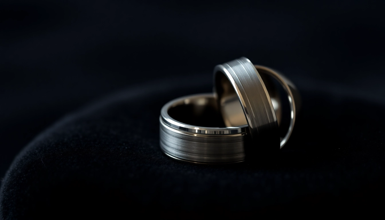 Showcase stunning Gunmetal Wedding Bands for Men with intricate designs and sleek finishes.