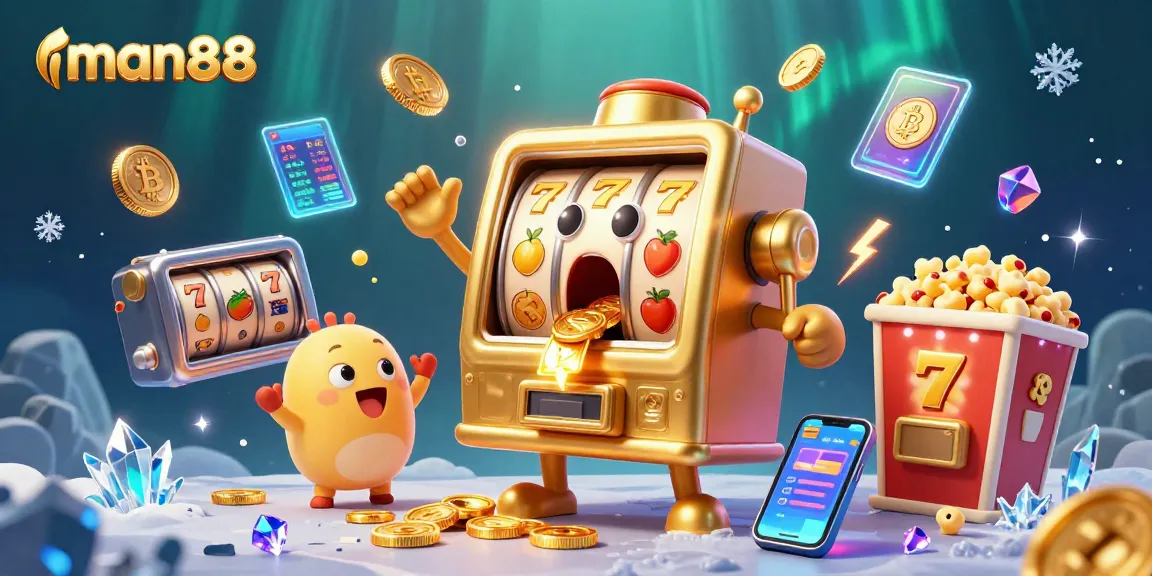 Experience the excitement of man88 as the animated slot machine hits a massive jackpot!