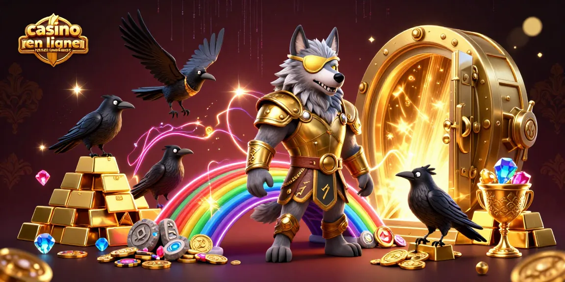 Découvrez le casino en ligne retrait immédiat avec des personnages mythologiques autour d'une scène remplie d'or et de trésors.