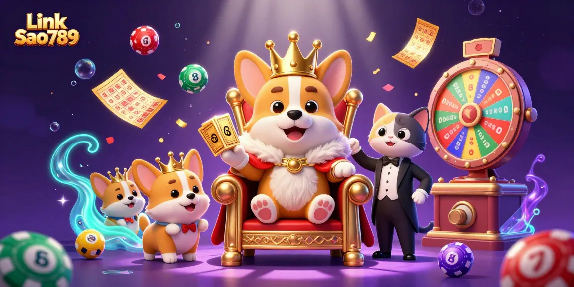 Experience thrilling moments at Link Sao789 with vibrant casino-themed illustration featuring lively gaming elements.