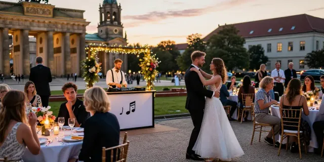 hochzeit DJ berlin brandenburg wedding reception with joyful dancing and elegant decor