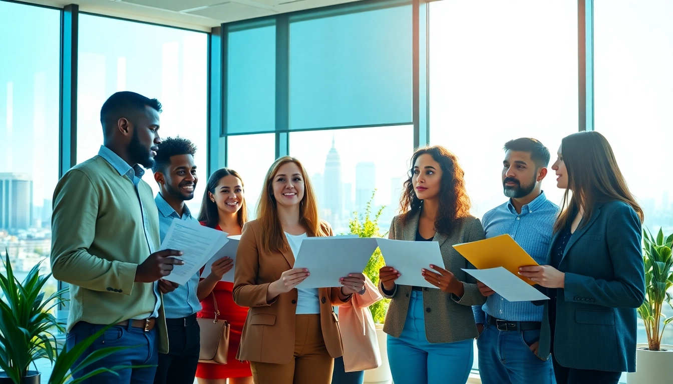 Discussing the Ideal Career options in a vibrant office setting with diverse professionals.