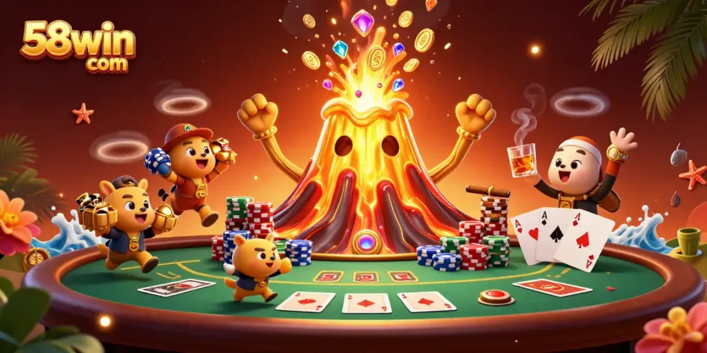 Experience thrilling wins at 58win com with vibrant characters and dynamic casino elements.