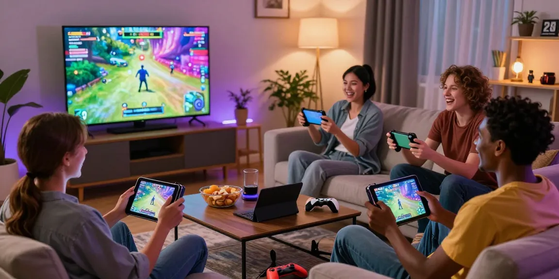 Friends enjoying immersive sex games in a cozy gaming setup.