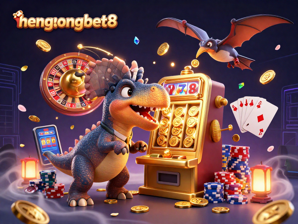 Experience excitement at hengongbet8 as a pachycephalosaurus wins a jackpot at a golden slot machine.