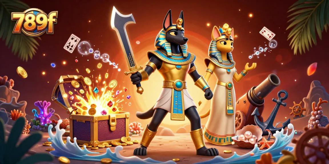 Experience thrilling gameplay with 789f's vibrant 3D casino illustration featuring ancient warriors and treasure.