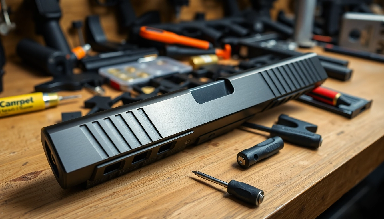 Showcasing the glock 17 gen 5 slide with detailed features, highlighting its quality and design.