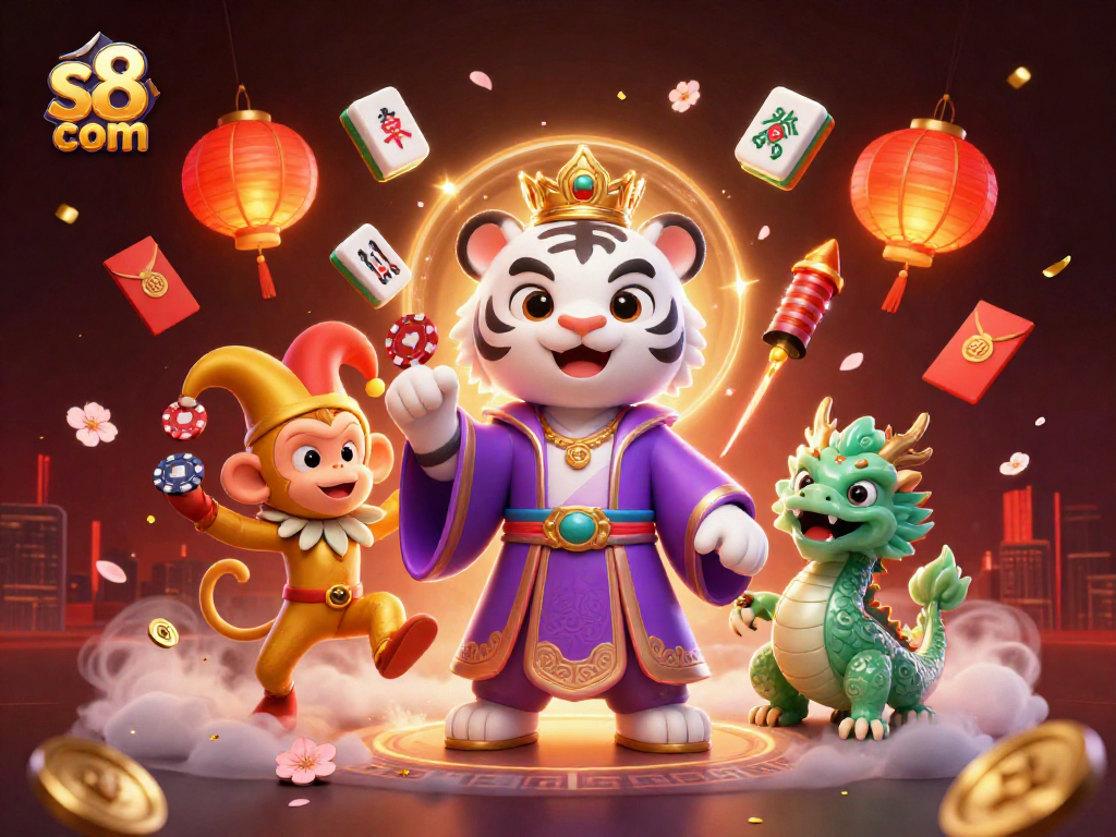 Engaging 3D representation of gaming excitement with s8 com characters and casino elements.