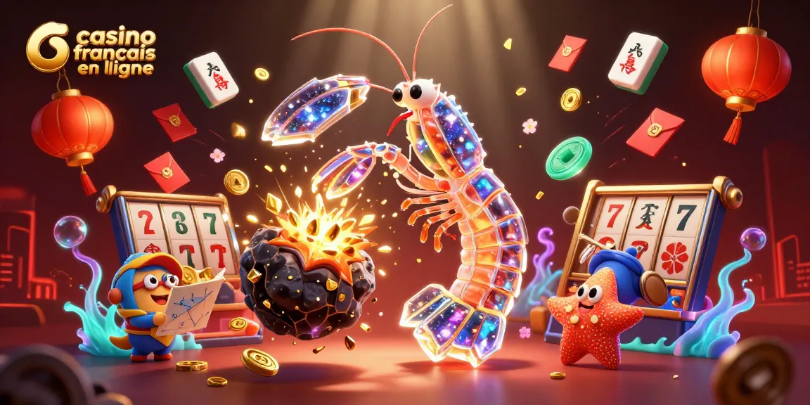 Gagnez des récompenses avec le casino francais en ligne, présentant un samouraï en armure cristalline et des éléments de jeu captivants.