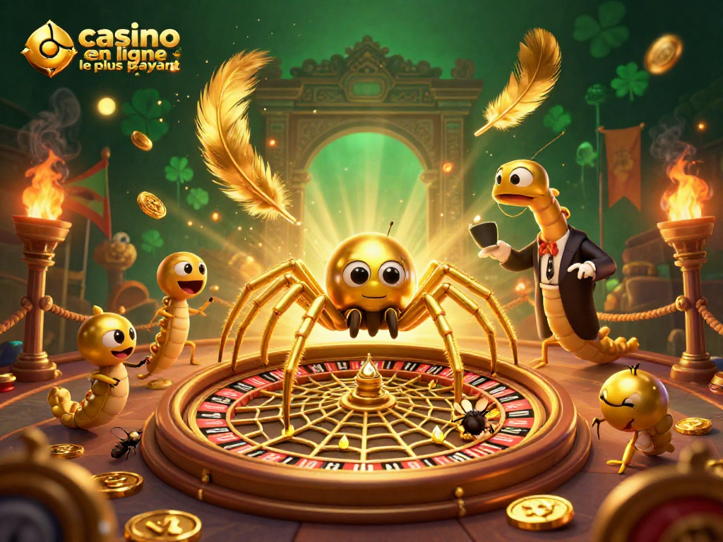Le casino en ligne le plus payant représente un dynamisme ludique avec une araignée dorée, des paris palpitants et une ambiance colorée.
