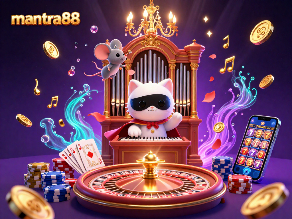 Experience the thrill at mantra88 with a vibrant casino scene bursting with energy and winning potential.