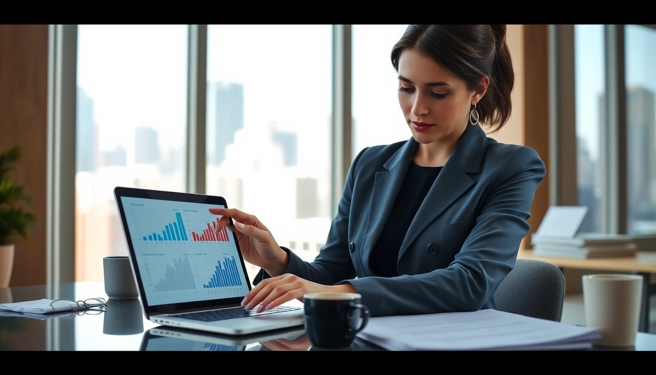 Understanding defaulting on merchant cash advance with a professional woman examining reports.