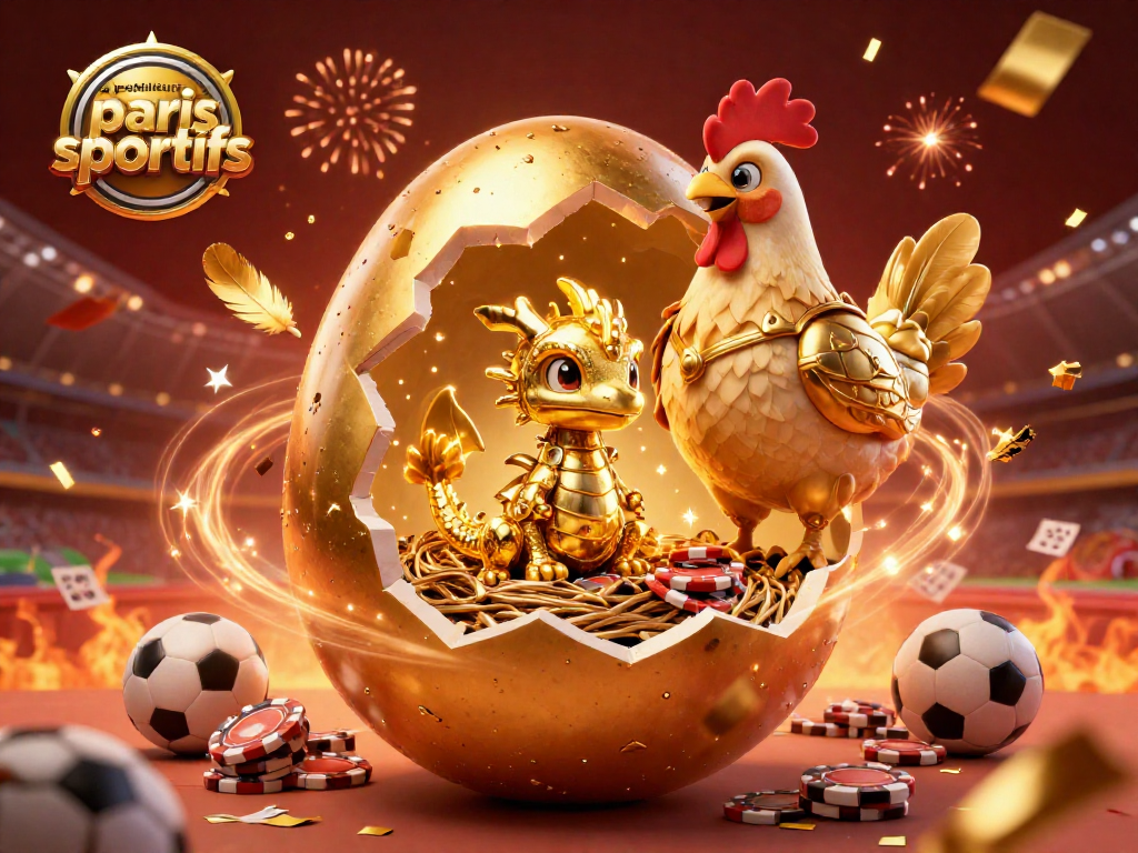Pariez sur les meilleurs sites de paris sportifs avec une dragonne d'or et des éléments de jeux de sport.