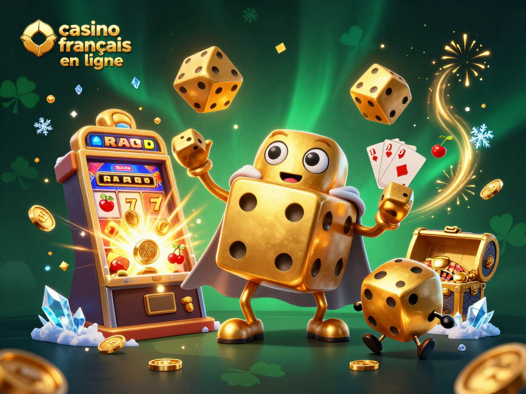 Jouez au casino français en ligne avec ce golem de dés en or et sa machine à sous explose de gains.