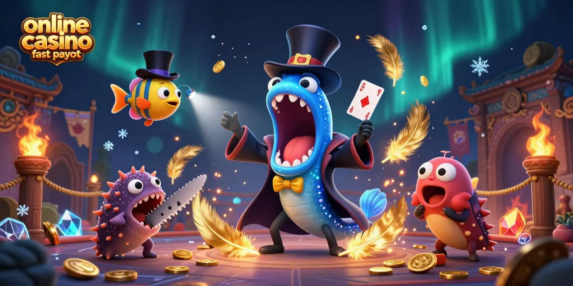 Experience instant thrills with online casino fast payout as a magical eel performs card tricks.