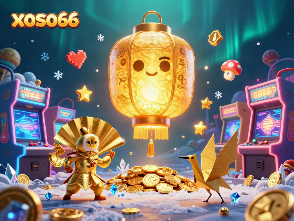 Experience the thrill of xoso66 with vibrant 3D casino elements depicting luck and fortune.