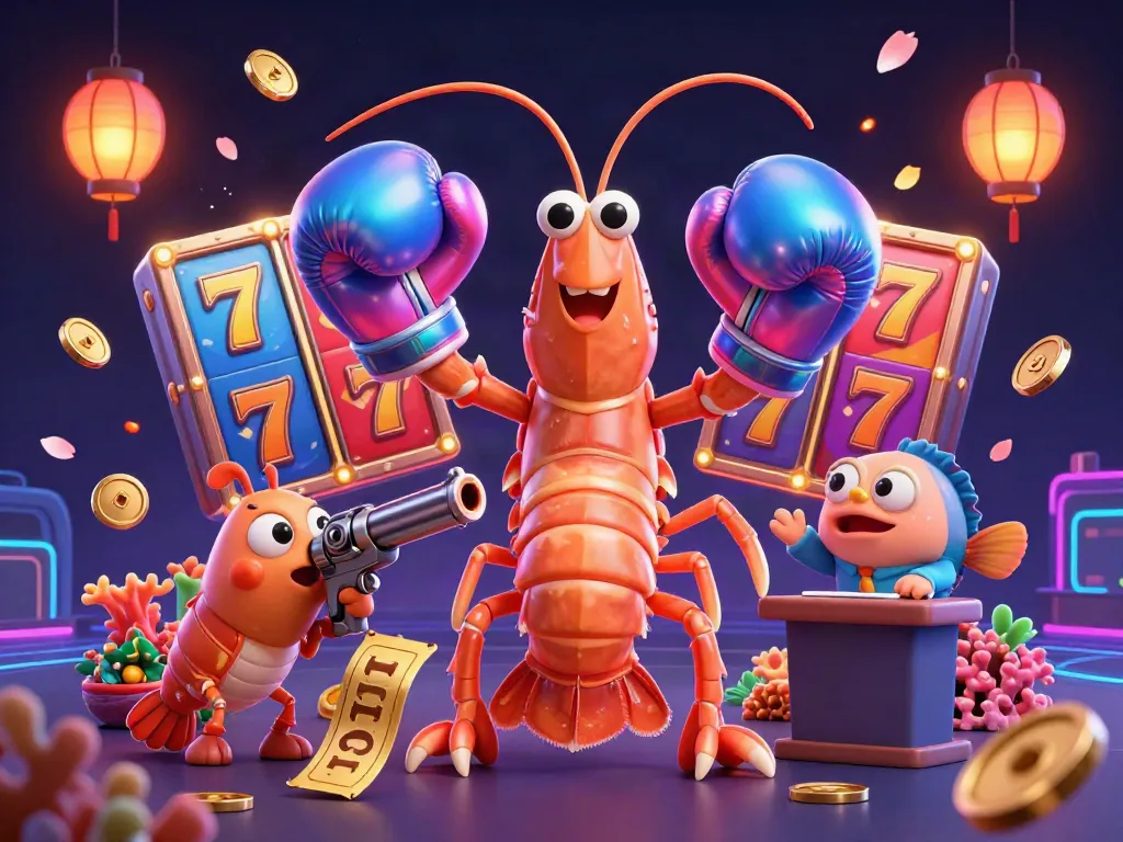 Engage with slot gacor through an animated scene with cartoon characters and dynamic casino elements.