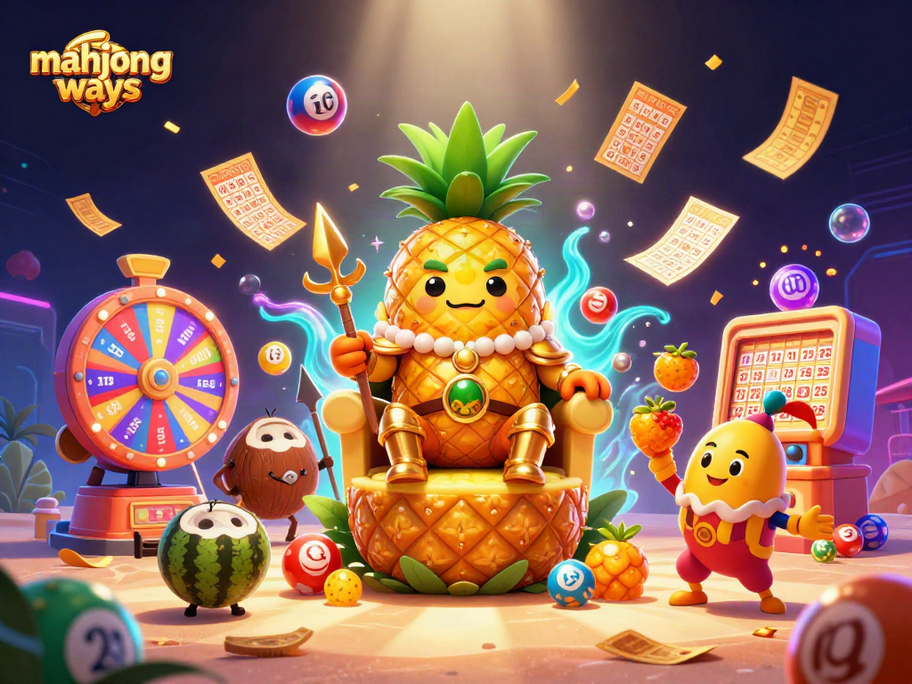 Experience mahjong ways with vibrant casino characters and colorful game elements in a lively scene