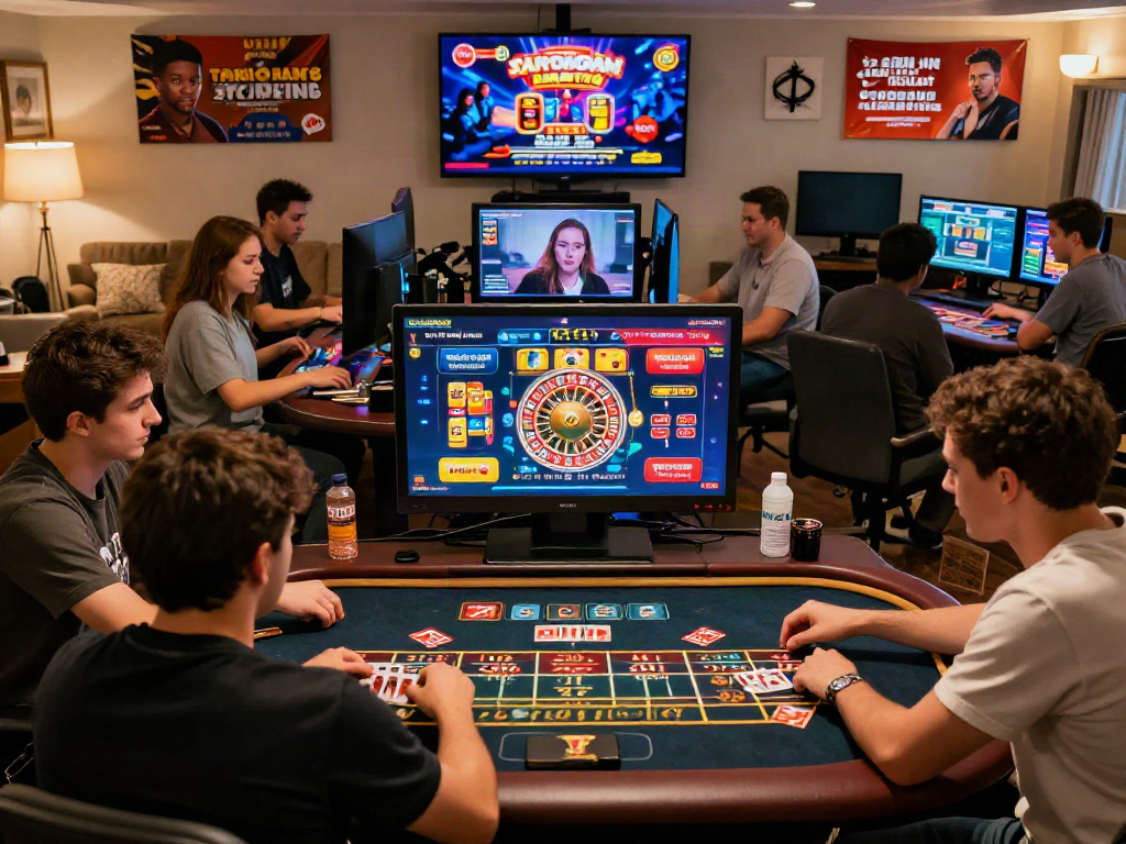 Players enjoying bandar ze togel online games in a vibrant digital gaming atmosphere.