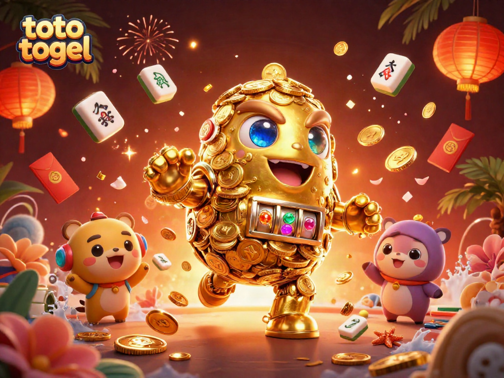 Experience the thrill of toto togel with our golden golem, bursting with festive casino elements.