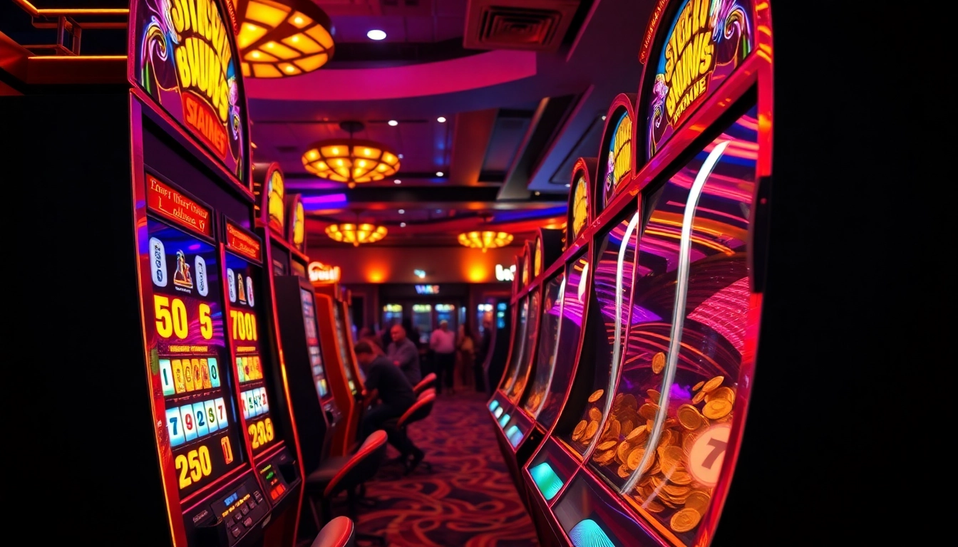 Memperlihatkan situs slot resmi dengan pemain yang merayakan kemenangan jackpot di kasino.