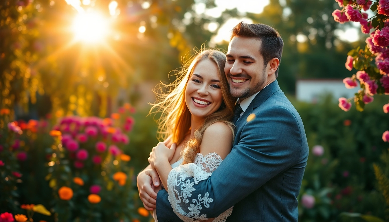 Wedding photographer Kitchener Ontario captures a couple's intimate moment in a beautiful garden setting.