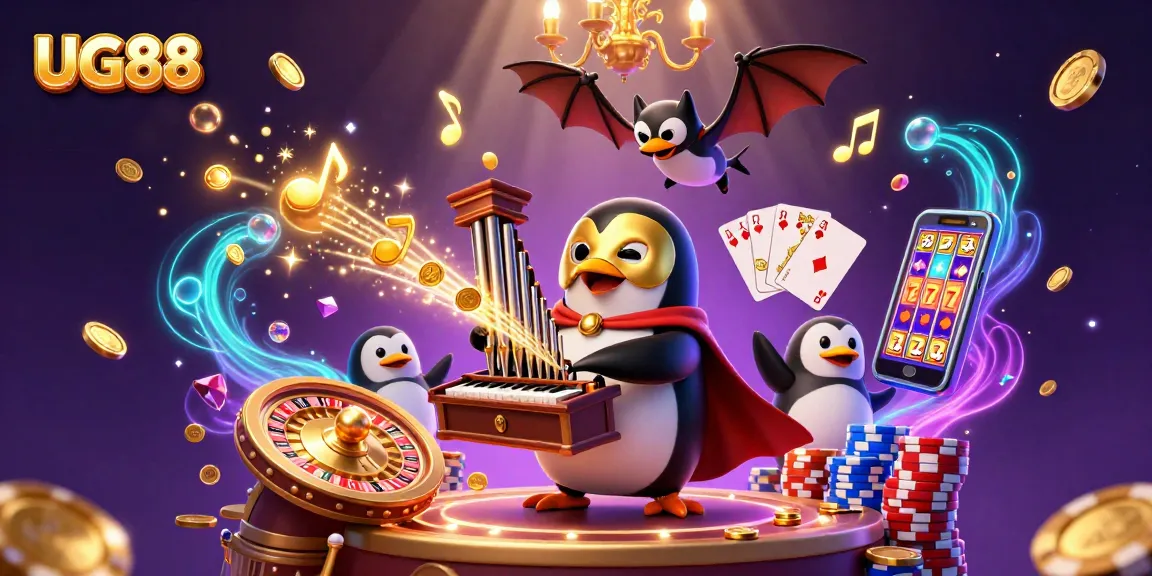 Experience thrilling gameplay at UG88 with golden coins and exciting casino elements.