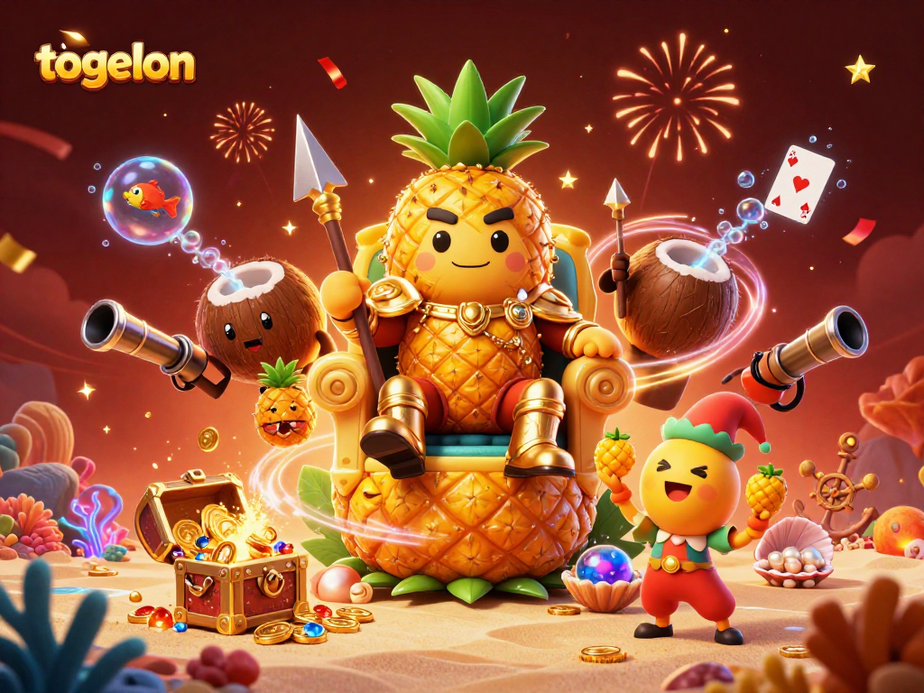 Engage in exciting togelon gameplay with vibrant characters and a captivating beach casino setting.