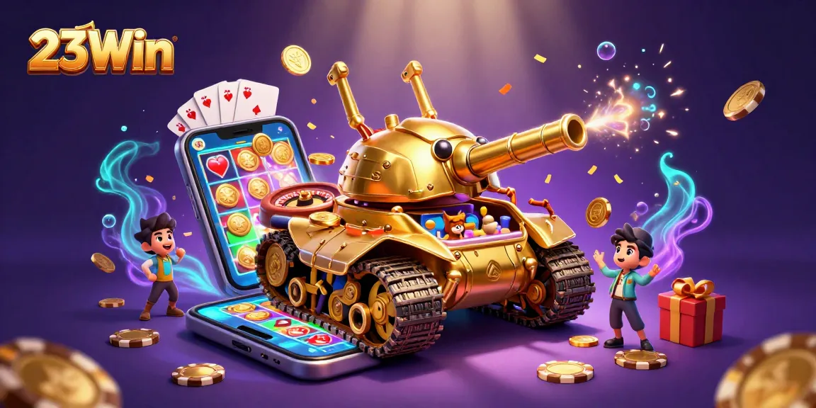 Engage in 23Win's vibrant 3D casino atmosphere filled with entertaining game elements.