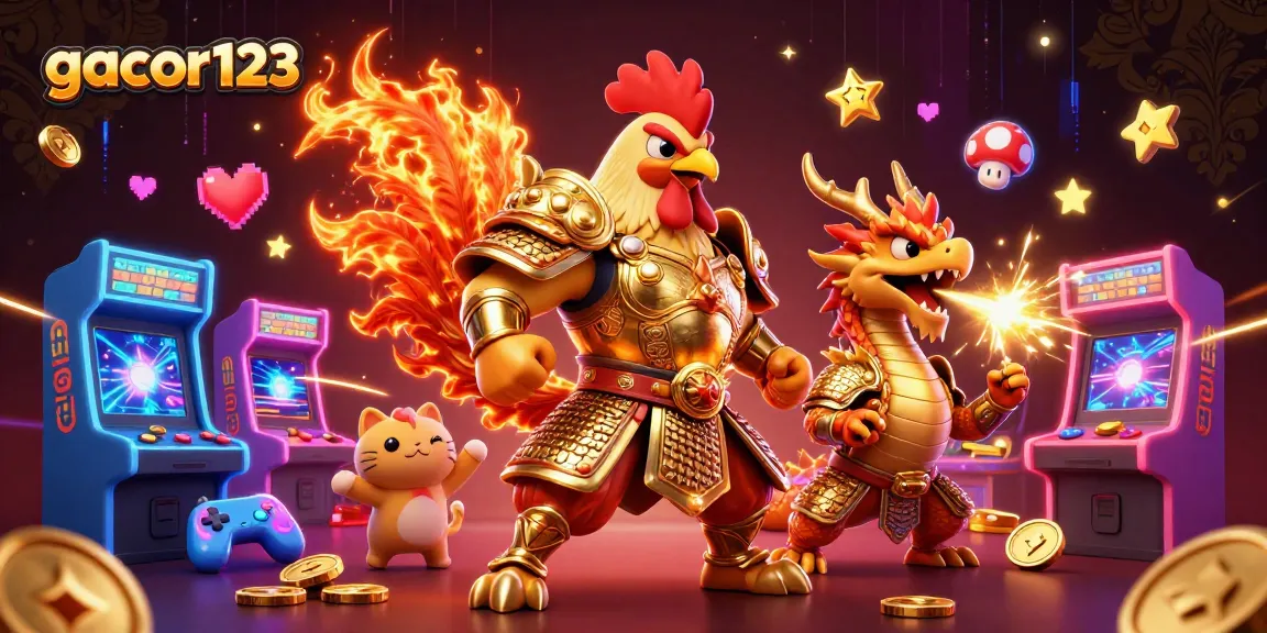 Experience thrilling gameplay at gacor123 with iconic characters in an energetic casino scene.