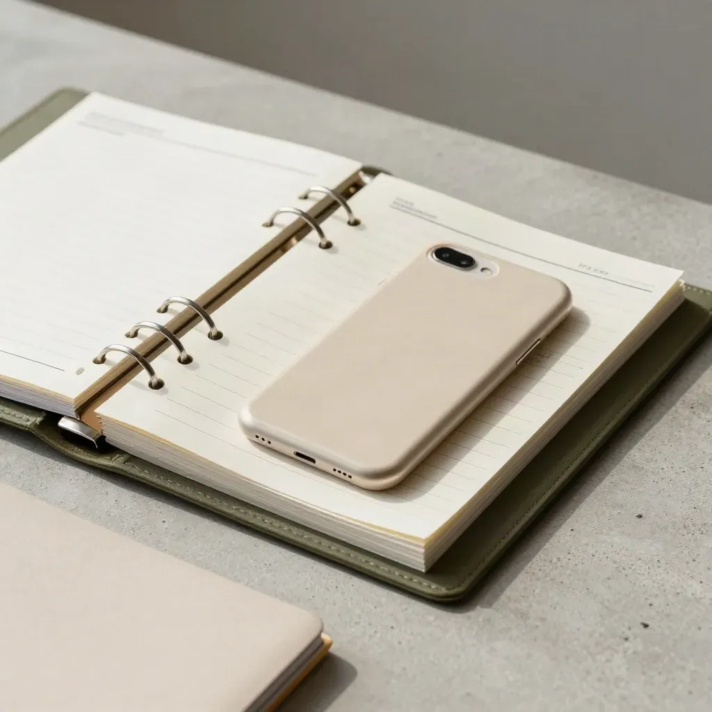 Ring-bound buyer call sheet packet with tabs and notes on concrete.
