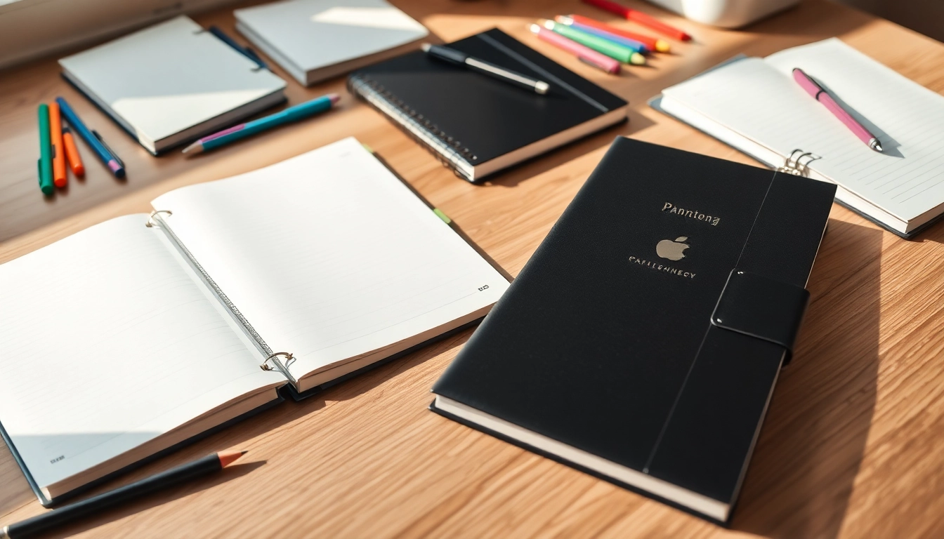 Showcase of Stylus-Friendly Planners with colorful accessories on a wooden desk.