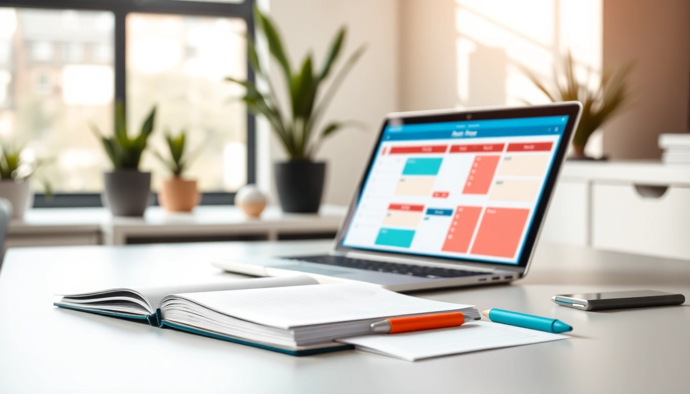Get Your Free Planner Preview showcasing a vibrant digital planner setup on a modern desk.