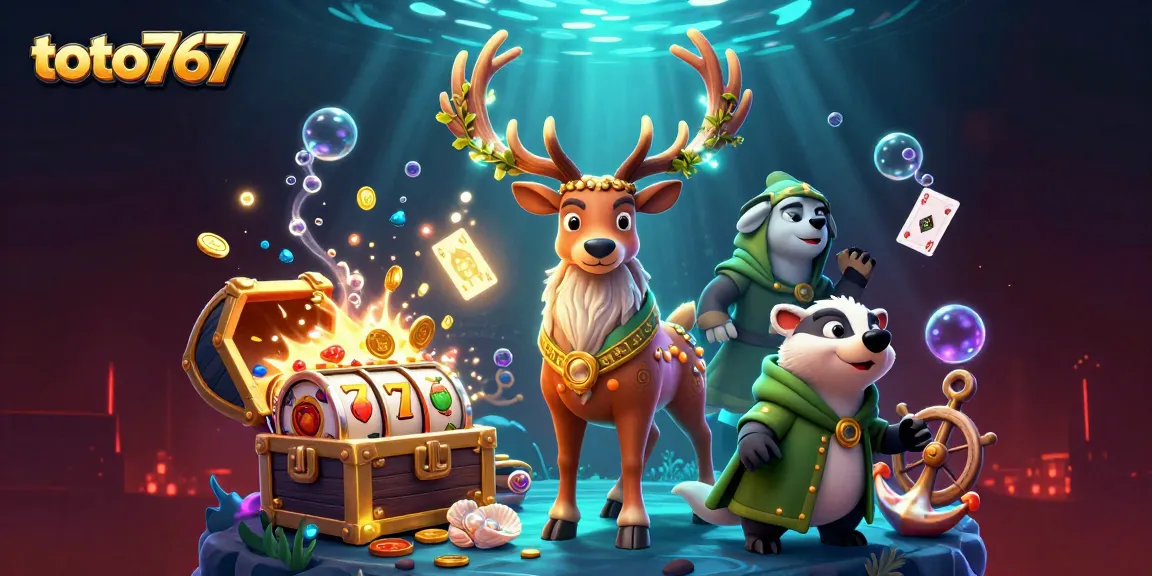 Permainan menyenangkan di toto767 dengan simbol slot dan karakter kartun menarik.