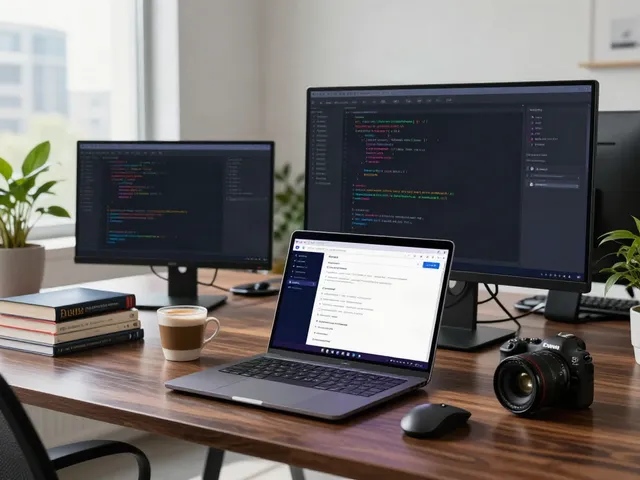 Developer engaging with the brave浏览器 interface in a modern tech workspace, showcasing productivity.