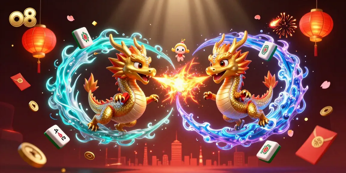 Experience the thrill of o8 casino games with animated dragons and vibrant gaming elements.
