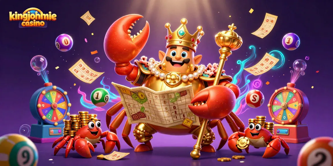 Experience the excitement of kingjohnnie casino with a vibrant lottery scene featuring colorful numbered balls and engaging game elements.
