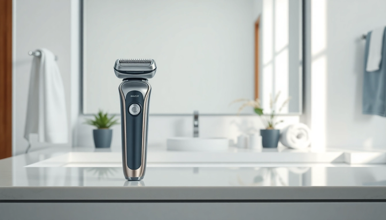 Experience the innovation of one blade electric shaver showcased in a modern bathroom for clarity and style.